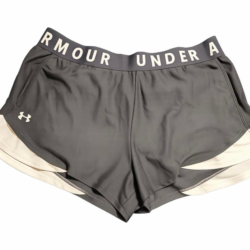 Under Armour Women's Play Up HeatGear Running Shorts 2XL Black White Athletic
